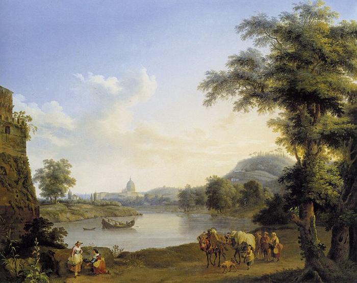 Jakob Philipp Hackert St. Peter's Seen from the Milvian Bridge